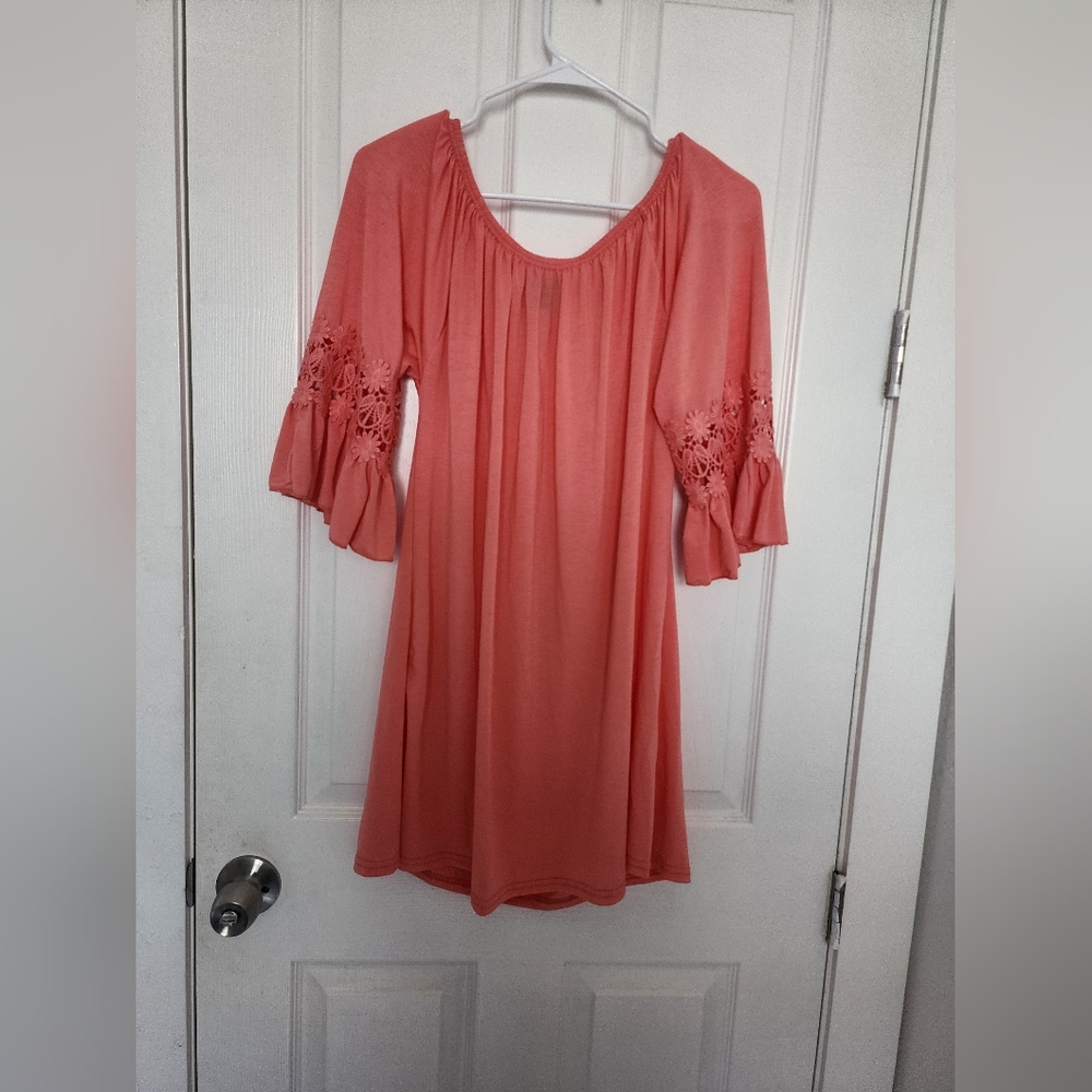 Win Win tunic , ruffle‎ sleeve, orange, size L-XL